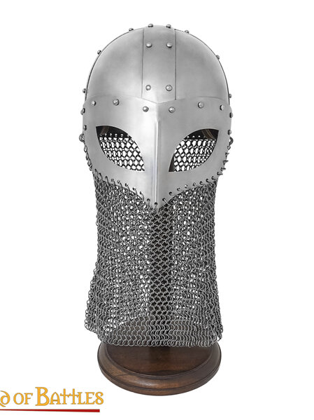 7th Century - 9th Century Vendel Helmet with Butted Spring Steel Camail