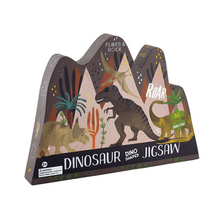 80 Pce Puzzle - Dinosaur Shaped - Floss & Rock