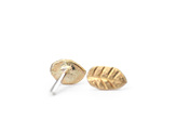 9k solid gold leaf leaves studs engraved organic tiny earrings lilygriffin nz