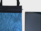 A beautiful blue leaf iPad bag to carry across your body. Created in NZ