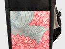 A pretty hydrangea fabric made into a durable yoga mat bag
