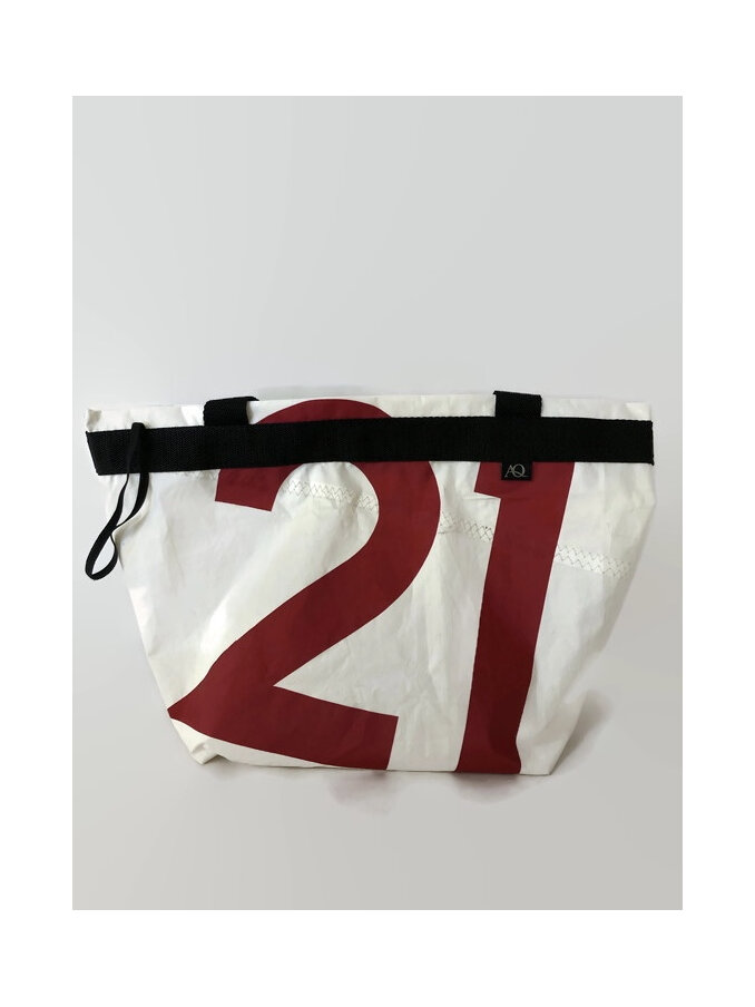 A recycled sail bag with 21 on the front - a unique 21st gift made in NZ