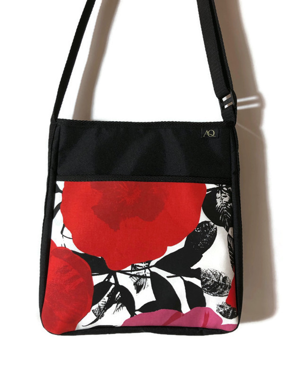 A red poppy fabric handbag designed and hand crafted in Wellington, NZ