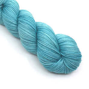 a skein of 100% Bluefaced Leicester in light teal