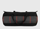 A stylish and unique travel bag in grey and red, made to last.
