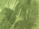 A textured embossed green leaf fabric is featured on the front pocket of the bag