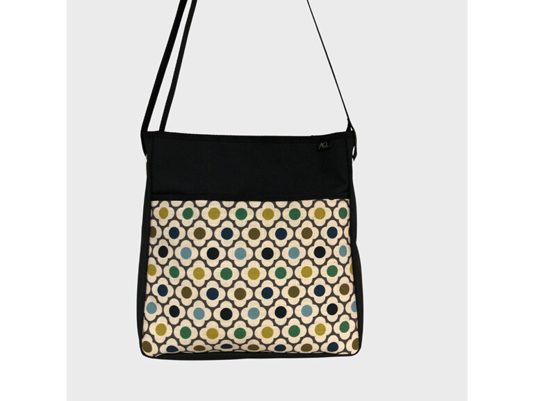 A work bag suitable for a laptop, made in NZ with an Orla Kiely fabric