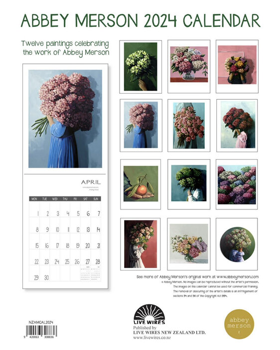 Abbey Merson 2024 Wall Calendar flowers her