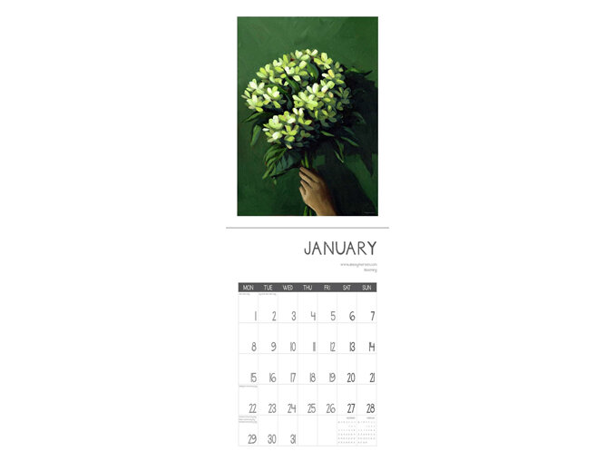 Abbey Merson 2024 Wall Calendar flowers her