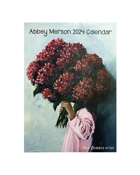 Abbey Merson 2024 Wall Calendar NZ Floral Painter Artist