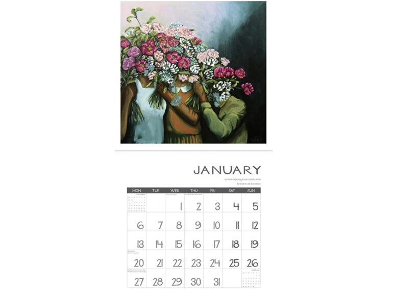 Abbey Merson 2025 Wall Calendar NZ Floral Painter Artist