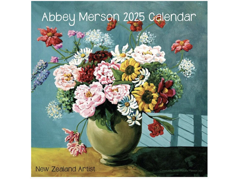 Abbey Merson 2025 Wall Calendar NZ Floral Painter Artist