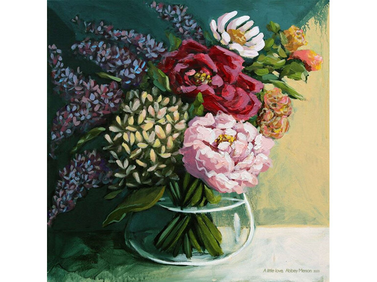 Abbey Merson Card A Little Love flowers vase bunch bouquet