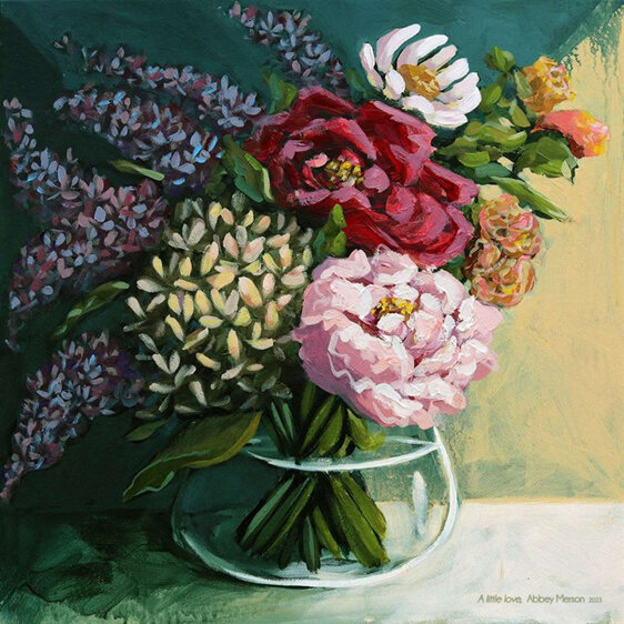 Abbey Merson Card A Little Love flowers vase bunch bouquet