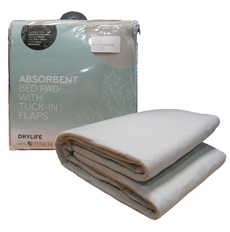 Absorbent Bed Pad with Tuck-In Flaps