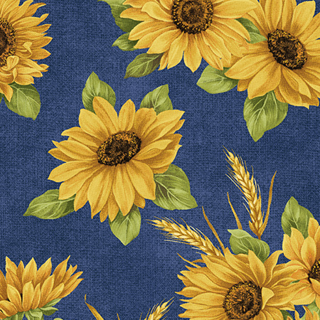 Accent on Sunflowers Sunflower Dance Blue 10214-51