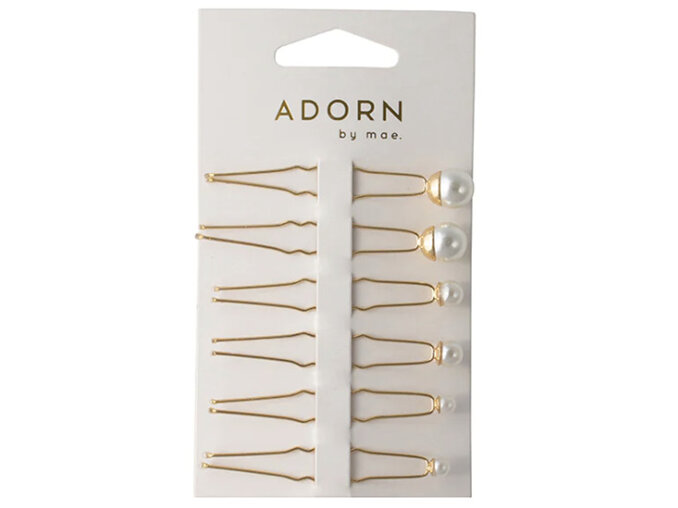 Adorn by Mae. Hair Pins Pearl 6 Pack