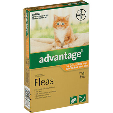 Advantage® Flea Treatment for Cats, Kittens and Rabbits less than 4kg,  4 or 6 pack