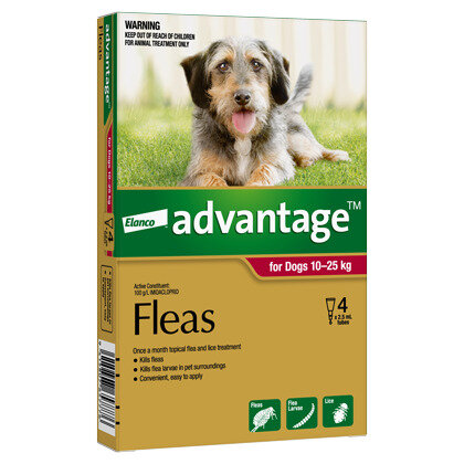 Advantage® Flea Treatment for Dogs  10-25kg,  4 pack