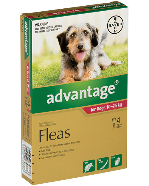 Advantage® Flea Treatment for Dogs  10-25kg,  4 pack