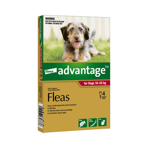 Advantage® Flea Treatment for Dogs  10-25kg,  4 pack