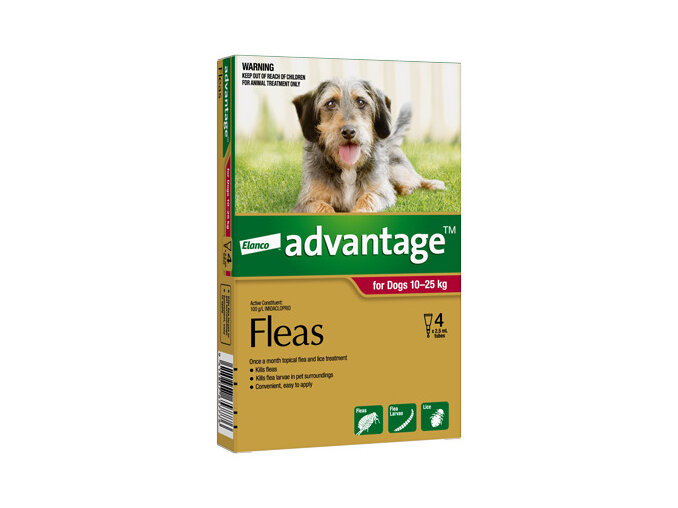 Advantage® Flea Treatment for Dogs  10-25kg,  4 pack