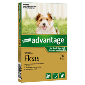 Advantage®  Flea Treatment for Small Dogs and Puppies less than 4kg,  4 pack