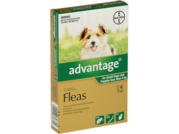 Advantage®  Flea Treatment for Small Dogs and Puppies less than 4kg,  4 pack