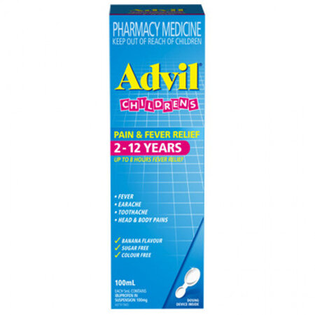 Advil Children 2-12 Years Pain & Fever Relief Banana 100mL