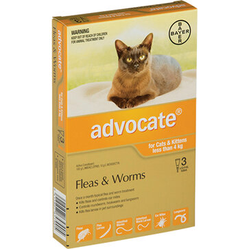 Advocate® Flea and Worm Treatment for Cats & Kittens less than 4kg, 3 or 6 pack