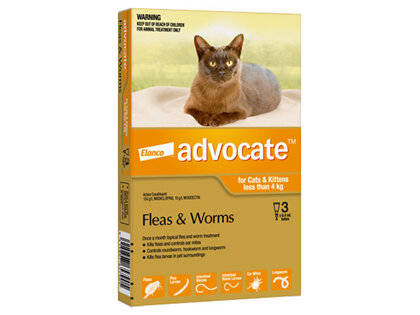 Advocate® Flea and Worm Treatment for Cats & Kittens less than 4kg, 3 or 6 pack