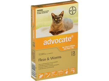 Advocate® Flea and Worm Treatment for Cats & Kittens less than 4kg, 3 or 6 pack