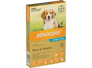 Advocate® Flea and Worm Treatment for Dogs 4-10kg,  3 pack