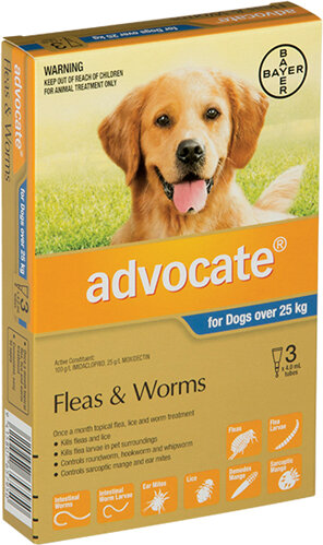 Advocate® Flea and Worm Treatment for Dogs over 25kg, 3 or 6 pack