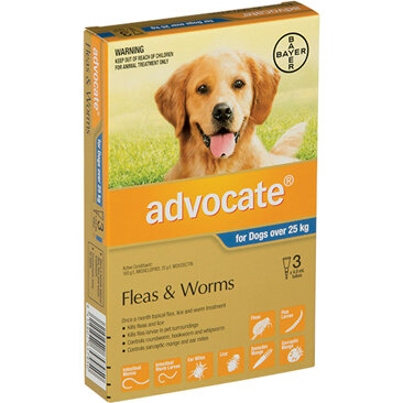 Advocate® Flea and Worm Treatment for Dogs over 25kg, 3 or 6 pack