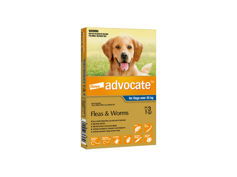 Advocate® Flea and Worm Treatment for Dogs over 25kg, 3 or 6 pack