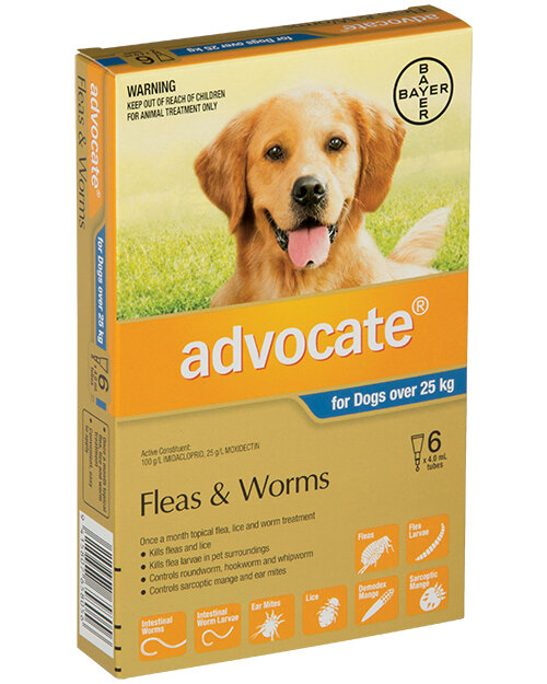 Advocate® Flea and Worm Treatment for Dogs over 25kg, 3 or 6 pack