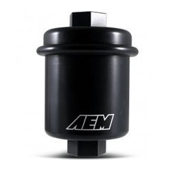 AEM High-Flow Flow Fuel Filter - Supports up to 500HP - 6061 Alloy Body - 25-200BK