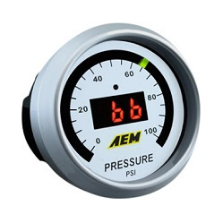 AEM Oil Pressure Gauge 0-100PSi - Includes BLK/White Display - 30-4401