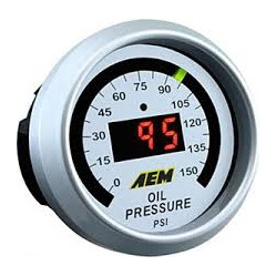 AEM Oil Pressure Gauge 0-150PSi - Includes BLK/White Display - 30-4407