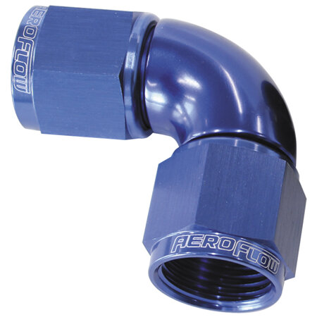 AEROFLOW -10AN 90 DEG SWIVEL COUPLER   BLUE BILLET FULL FLOW 1 PIECE - AF583-10