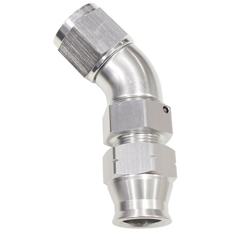 AEROFLOW 1/2' TUBE 45 DEG FEMALE -8AN  SILVER SWIVEL NUT WITH OLIVE - AF129-08S