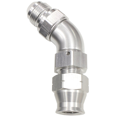 AEROFLOW 1/4'  HARD LINE TO -4AN 45 DEGMALE AN ADAPTER SILVER w/OLIVE - AF128-04S