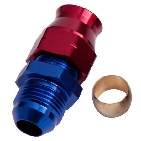 AEROFLOW 1/4'   HARD LINE TO -4AN MALE ADAPTER BLUE w/ OLIVE - AF108-04