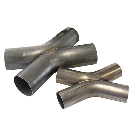 AEROFLOW 2-1/2' O.D EXHAUST X PIPE 45  DEG BENDS 304 STAINLESS STEEL - AF9508-2500