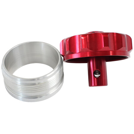 AEROFLOW 2' ALUM WELD BUNG AND CAP     RED WITH ROLL OVER VALVE - AF460-32-RV-R