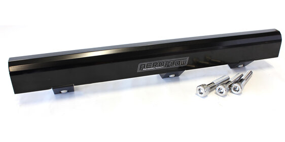 Aeroflow Billet Fuel Rail - 4G63 EVO 1-3 - Black - AF64-2078BLK