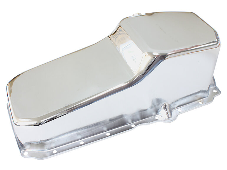AEROFLOW Chevrolet Late 1986 On Standard Replacement Oil Pan, Chrome Finish - AF82-9414C