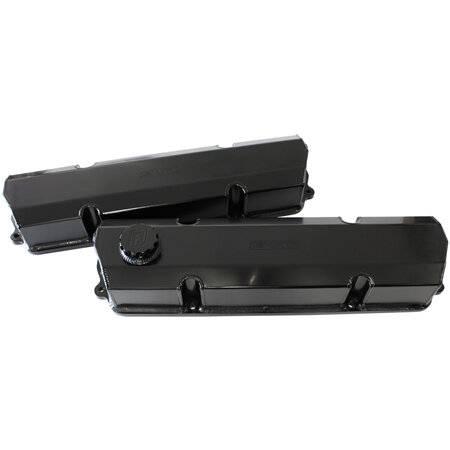 AEROFLOW FABRICATED VALVE COVERS       BLACK suit HOLDEN V8 EARLY - AF77-5004BLK