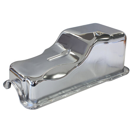AEROFLOW Ford Windsor Standard Replacement Oil Pan, Chrome Finish - AF82-9078C